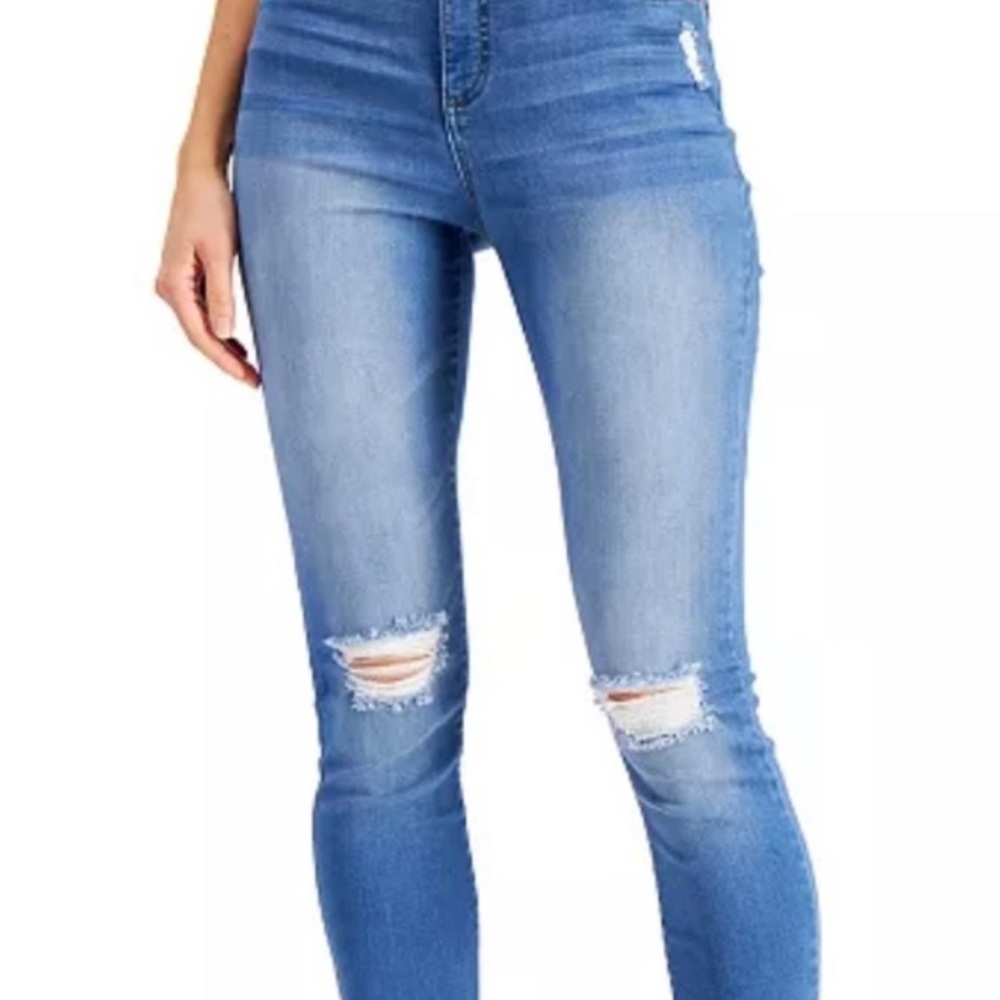 INC International Concepts Light Blue Distressed Skinny Jeans